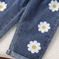 Ensemble Sunny Daisy pour filles – Haut sans manches et pantalon en jean fleuri