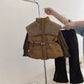 Tenue d'hiver élégante pour enfants : doudoune avec ceinture et pantalon en velours côtelé