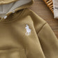 Children's winter hooded sweatshirt suit new style boy baby winter clothing plus velvet thickened vest three-piece set