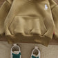 Children's winter hooded sweatshirt suit new style boy baby winter clothing plus velvet thickened vest three-piece set
