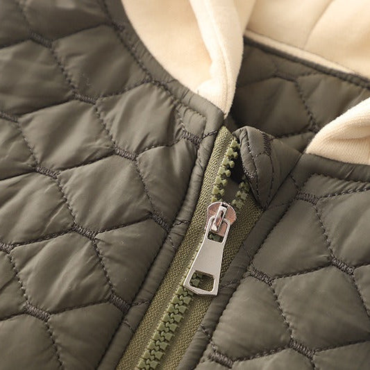 Boys’ Cozy Quilted 3-Piece Winter Set – Hooded Jacket, Sweatshirt & Warm Jogger Pants