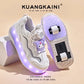 Kids' Light-Up Sneakers with Retractable Wheels - Fashionable Design with LED Light