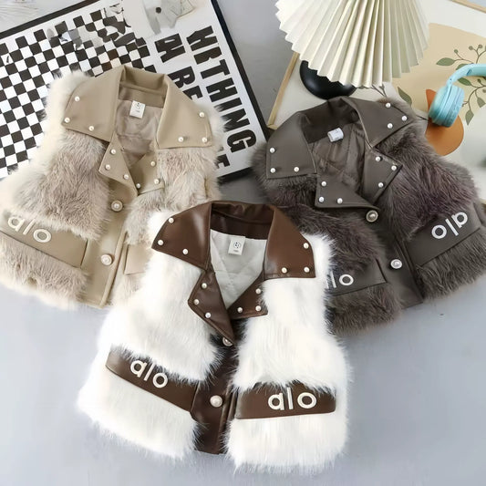 ✨ Gilet d'hiver en fourrure pour filles – Luxe et design moderne