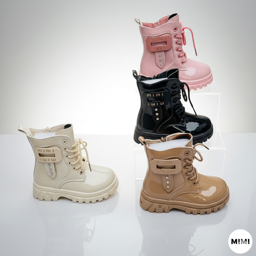 « Bottes vernies brillantes et élégantes pour filles, bottes d'hiver chaudes et confortables pour enfants »