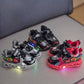 LED Light-Up Sneakers: Red & Blue PU Leather Casual Sports Shoes