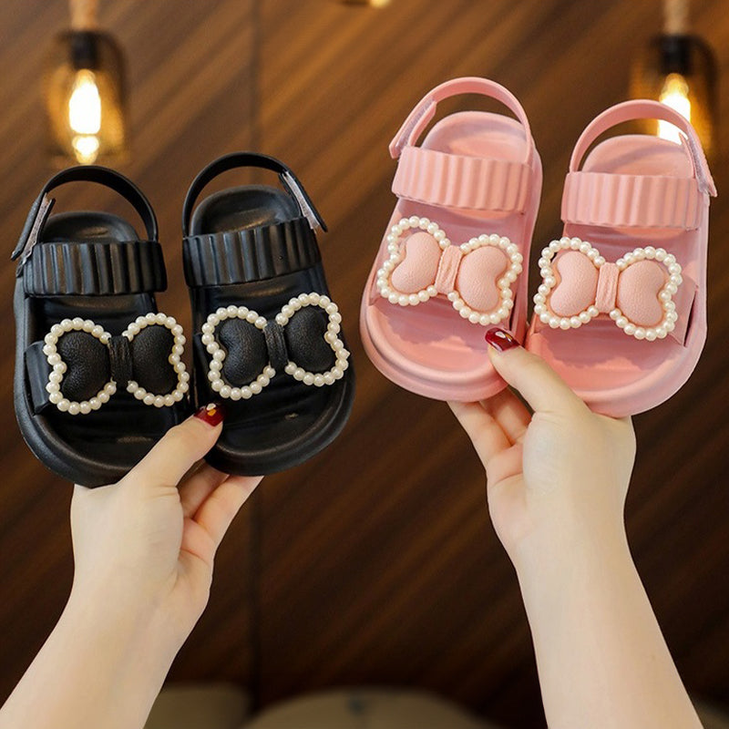 Beach Princess: Little Girls' Net Open-Toe Sandals with Non-Slip Sole