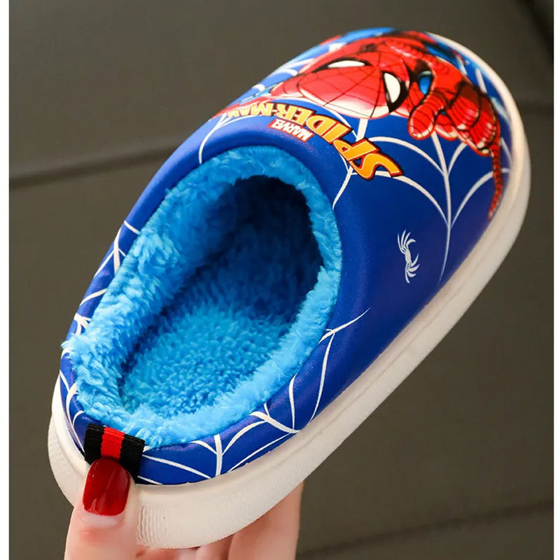 Spider Superhero Waterproof Kids' Comfy & Warm Slippers: Trendy Style for Little Heroes!"