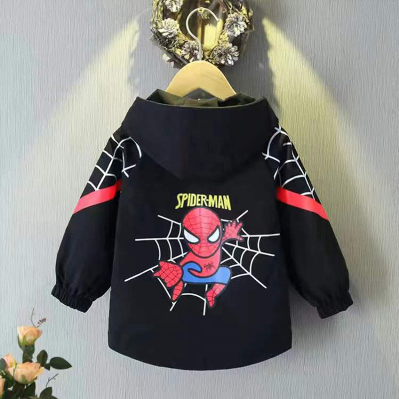 Veste d'hiver de haute qualité pour garçons avec dessin animé Spider-Man