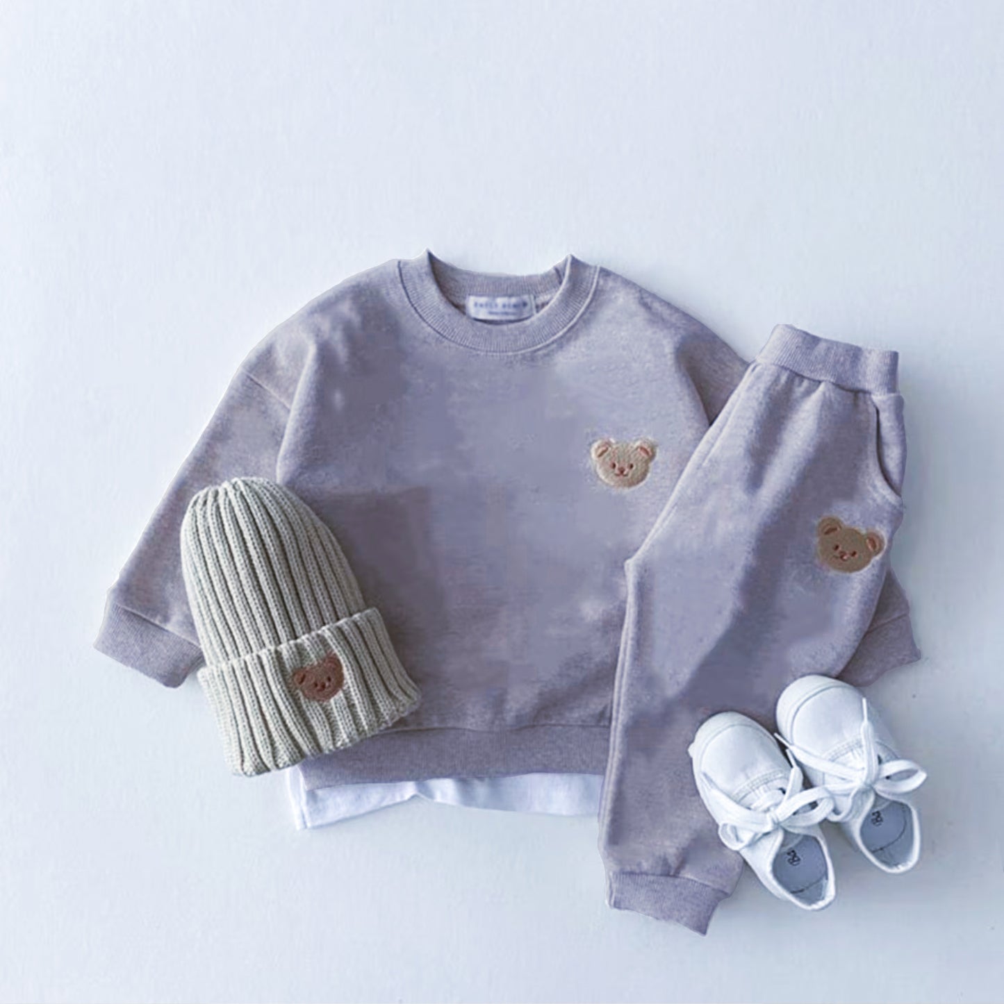 2 piece Teddy Bear Hug: Cozy Cotton Tracksuit Set for Kids - Unisex