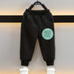 2 Pieces Adorable Toddler Letter Print Pullover & Black Pants Set for Boys and Girls