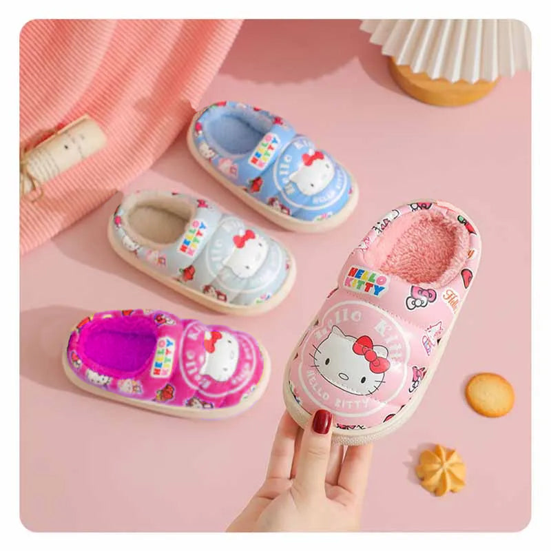 Hello Kitty Cozy Cotton Slippers: Adorable Autumn-Winter Indoor Delight for Kids!