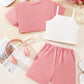 "Disney Stitch Girls' 3-Piece Summer Outfit – Crop Top, Tank & Shorts Set for Outdoor Fun & Casual Wear"