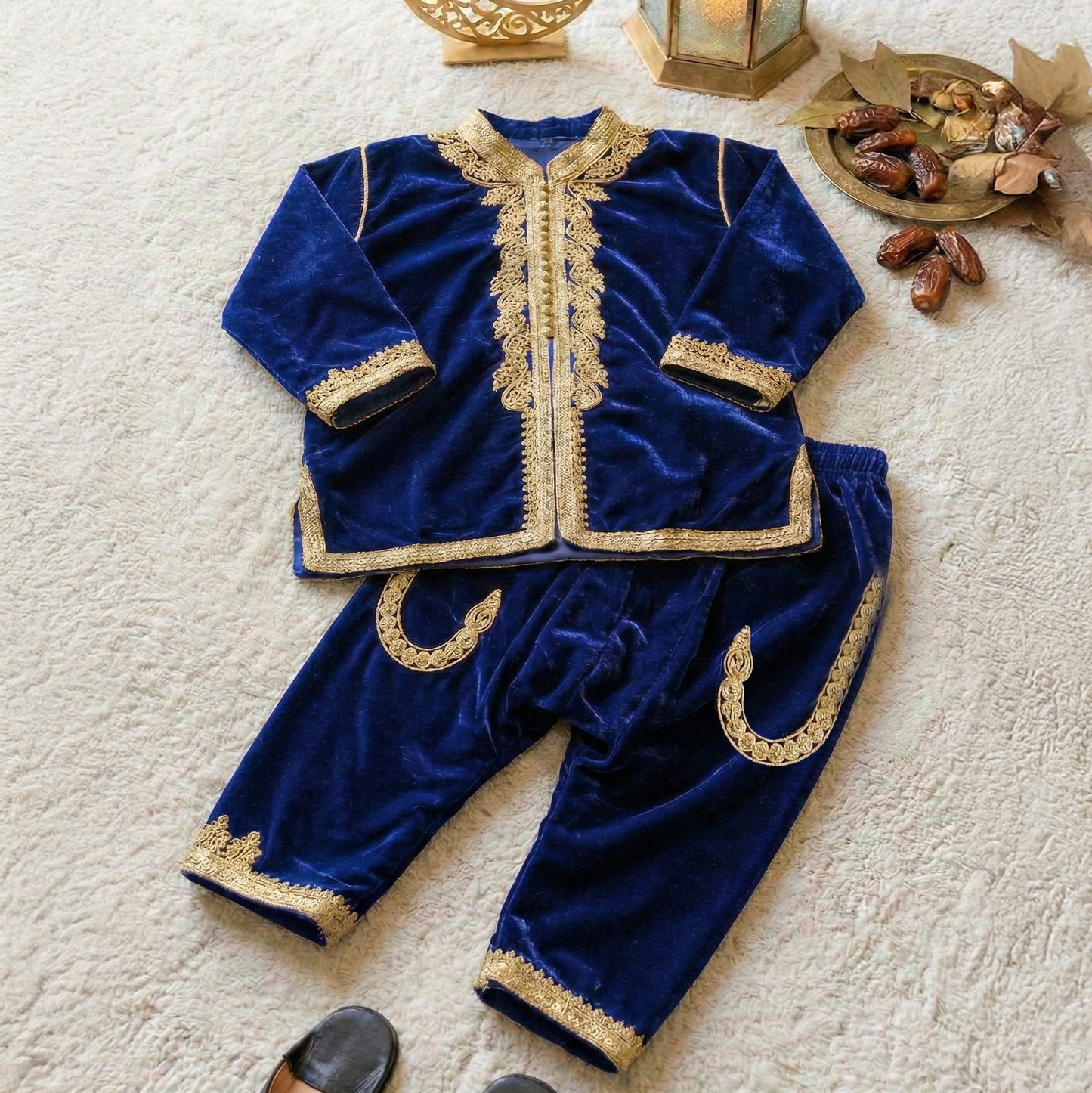 Jabador élégant en velours pour garçon – Parfait pour l'Aïd et les occasions spéciales