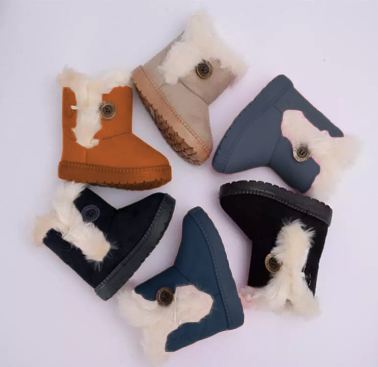 Mignonnes et confortables : bottes à fermeture à boutons pour garçons et filles 