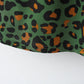 100% CottonTwo Pcs Green Leopard Square Neck Sleeveless Bowknot Dress with Hat Set - IRRAKI
