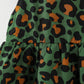 100% CottonTwo Pcs Green Leopard Square Neck Sleeveless Bowknot Dress with Hat Set - IRRAKI