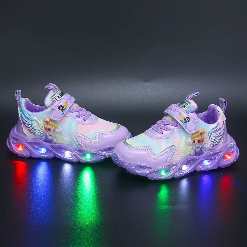 Chaussures de sport respirantes et décontractées avec éclairage LED pour filles, nouvelle collection 2022