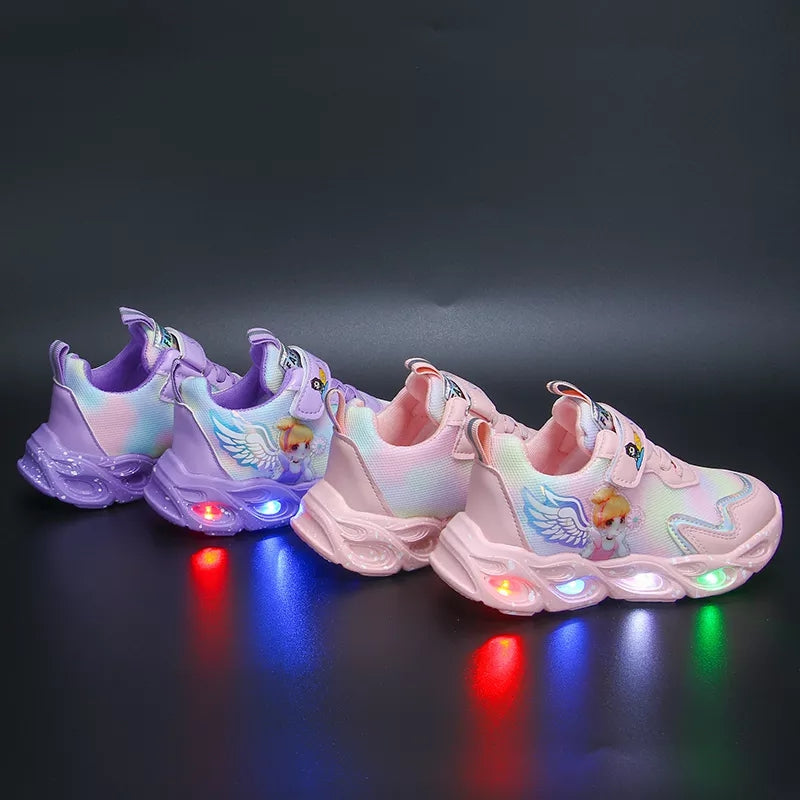 Chaussures de sport respirantes et décontractées avec éclairage LED pour filles, nouvelle collection 2022