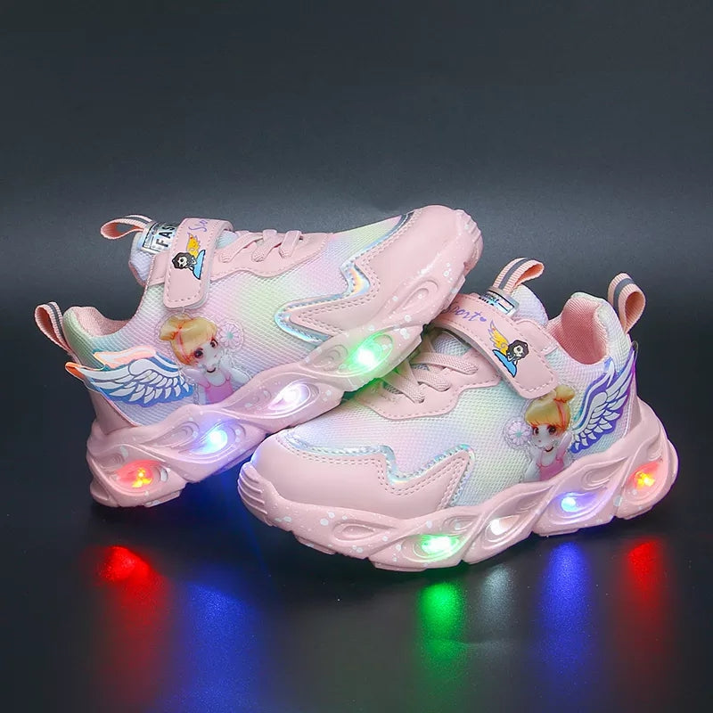 Chaussures de sport respirantes et décontractées avec éclairage LED pour filles, nouvelle collection 2022