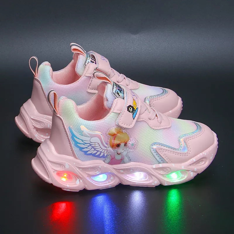 Chaussures de sport respirantes et décontractées avec éclairage LED pour filles, nouvelle collection 2022