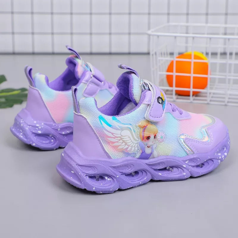 Chaussures de sport respirantes et décontractées avec éclairage LED pour filles, nouvelle collection 2022