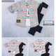 Ensemble Kids 3Piecs garçon composé d'un t-shirt et d'un haut à motifs avec boutons et d'un pantalon en jean noir